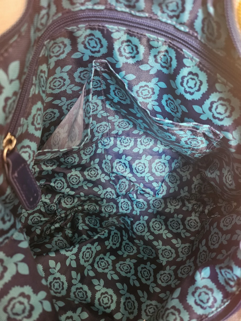 Floral Canvas Tote Bag with Yellow Handles - Picture 12 of 13